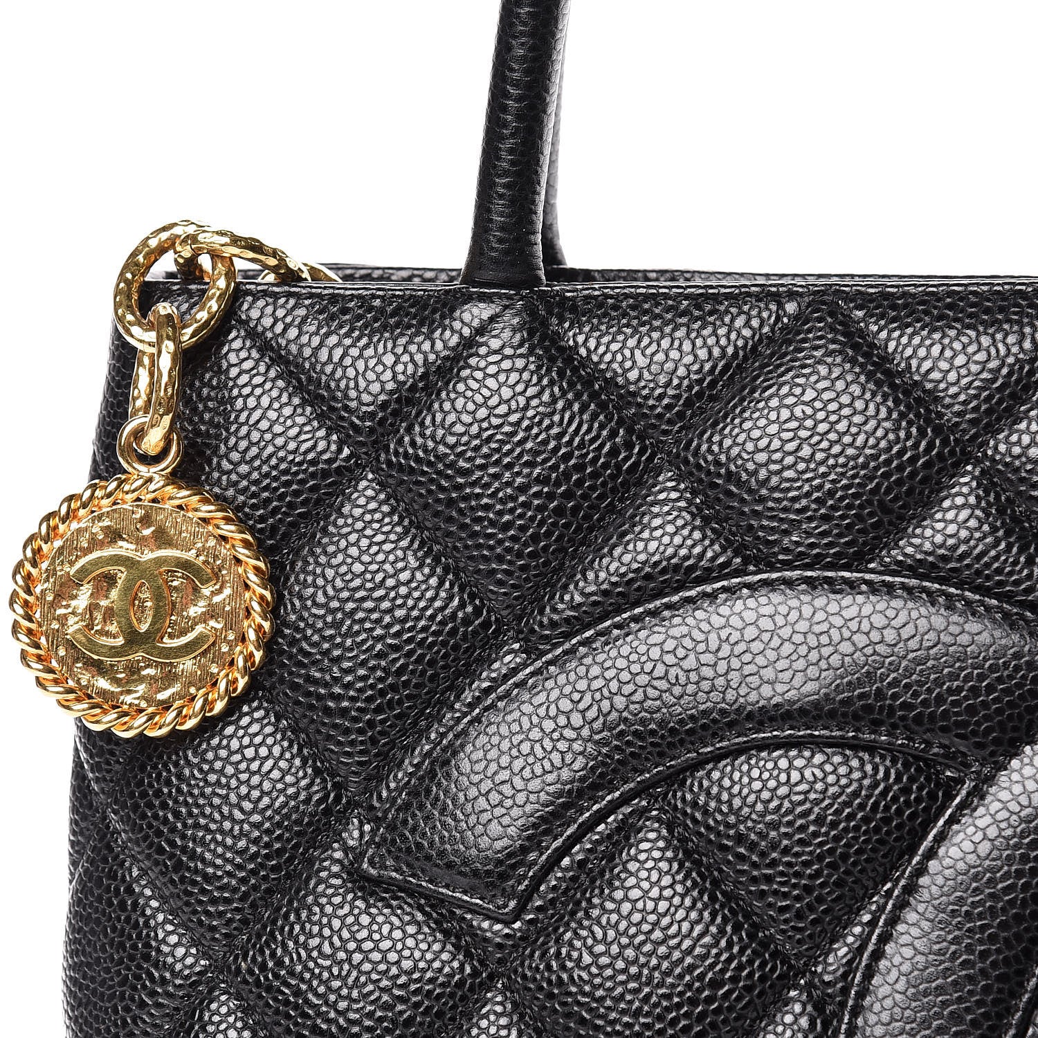Chanel Caviar Quilted Medallion Tote Black 8 of 13