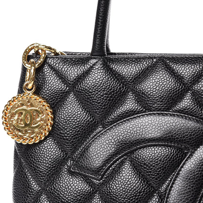 Chanel Caviar Quilted Medallion Tote Black 8 of 13