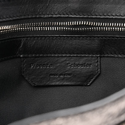 Proenza Schouler Metallic Paper Lambskin Medium PS1 Plus Zip Satchel Dark Silver 6 of 10