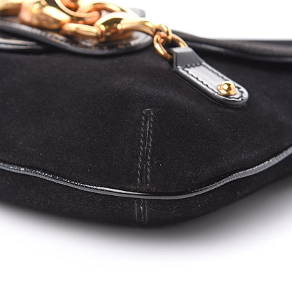 Gucci Suede Wave Flap Bag Black 9 of 13