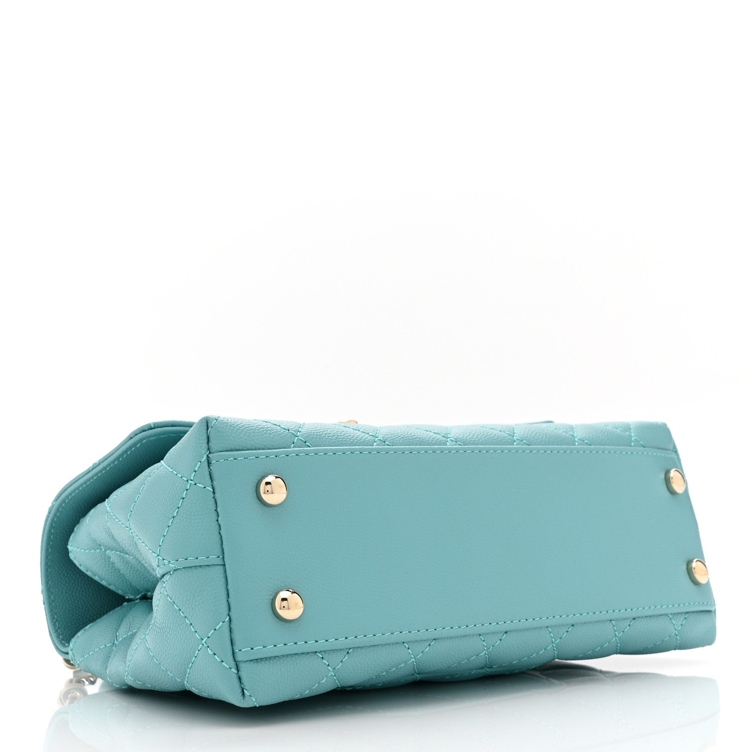Chanel Caviar Quilted Mini Coco Handle Flap Turquoise 4 of 10