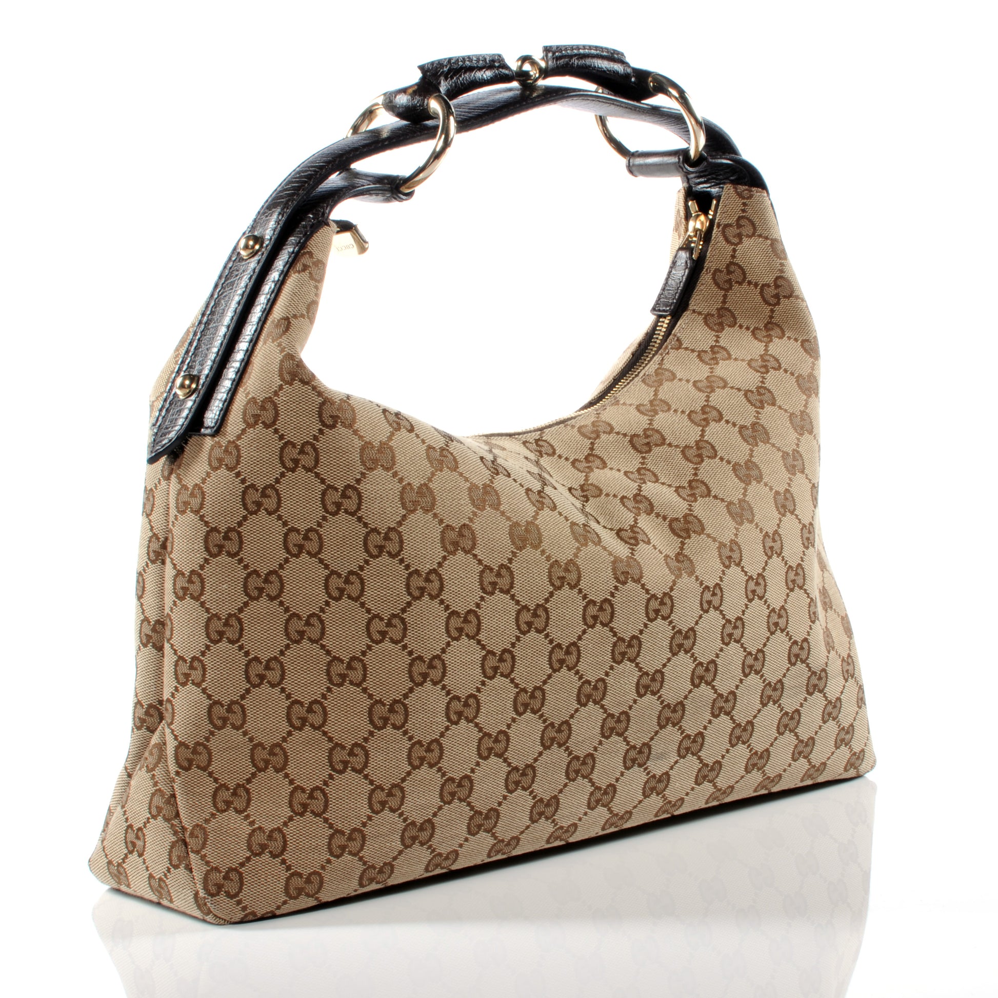 Gucci Monogram Medium Horsebit Chain Hobo Ebony 3 of 7
