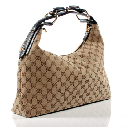 Gucci Monogram Medium Horsebit Chain Hobo Ebony 3 of 7