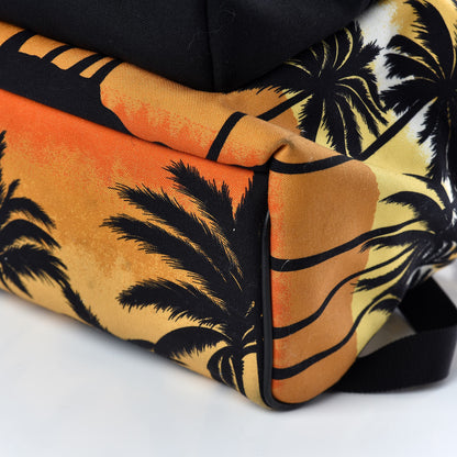 Saint Laurent Nylon Palm Tree Sunset Print Hunting Backpack Red Yellow Black 6 of 14