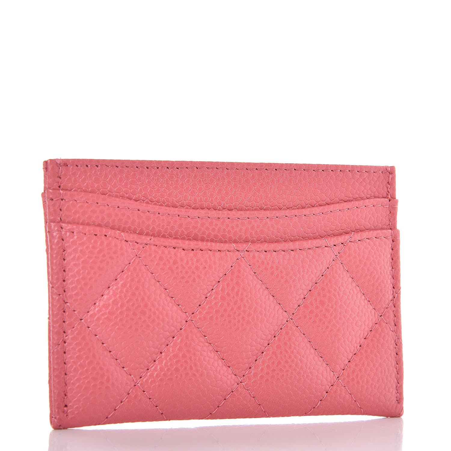 Chanel Metallic Caviar Quilted Card Holder Pink 3 of 9