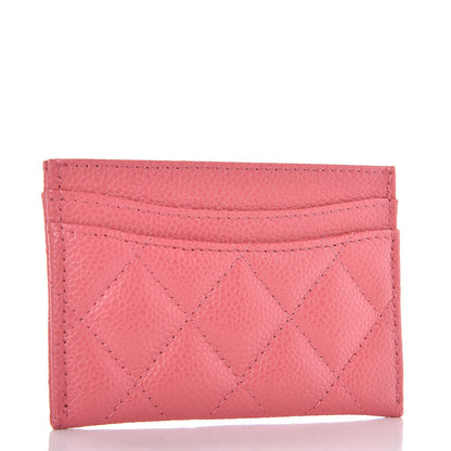 Chanel Metallic Caviar Quilted Card Holder Pink 3 of 9
