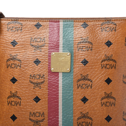 MCM Visetos Striped Crossbody Messenger Cognac 10 of 10