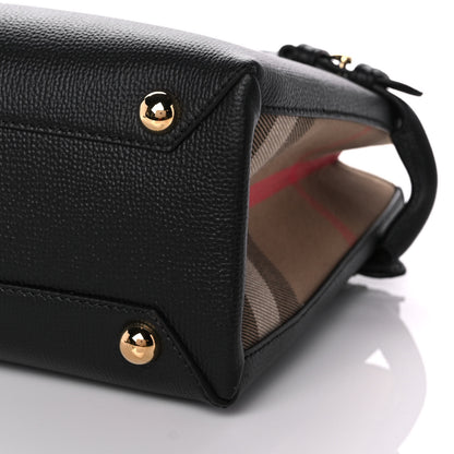 Burberry Grainy Calfskin House Check Small Banner Tote Black 9 of 11