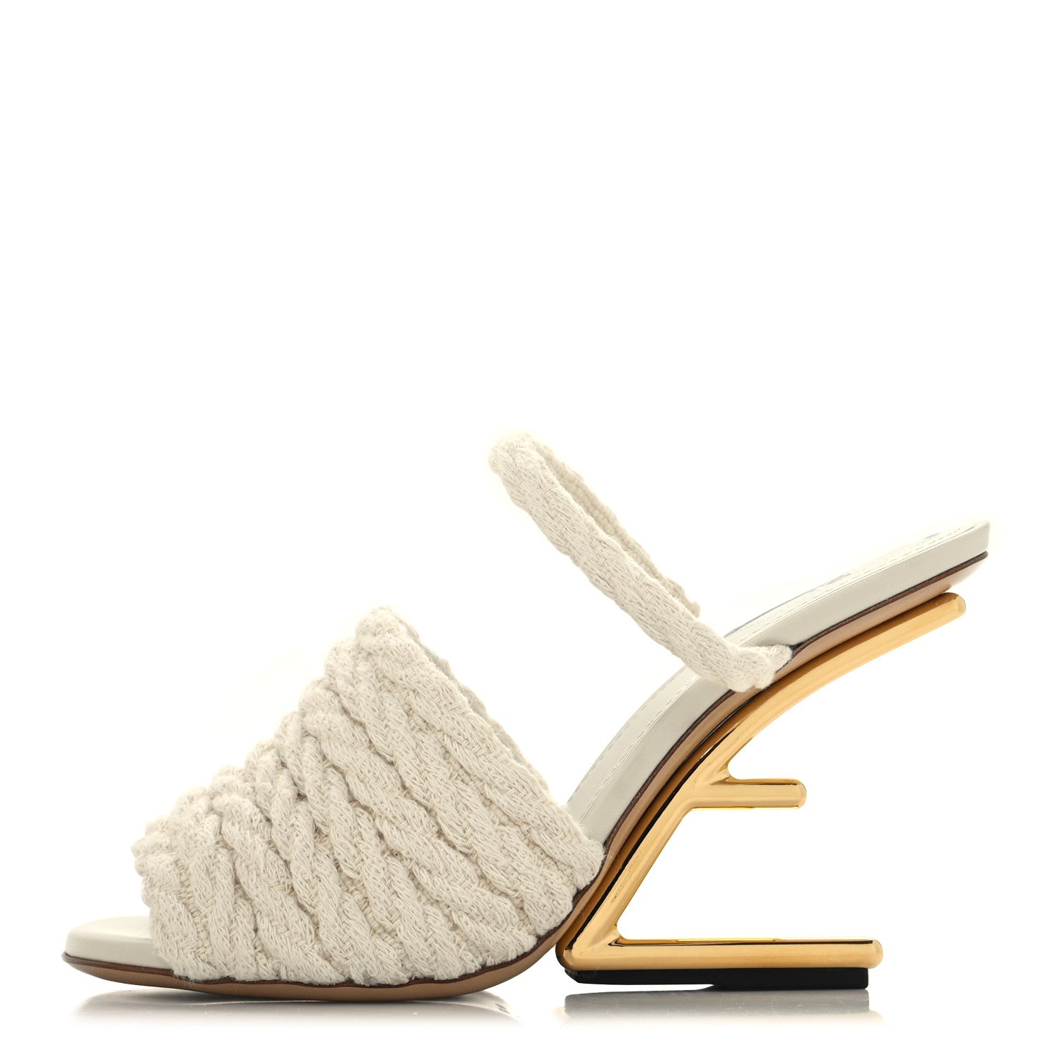 Fendi Fabric Woven Fendi First 95mm Slide Sandals 38 Grezzo 1 of 8