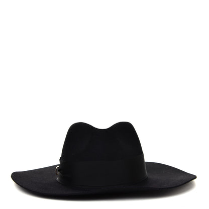 Hermes Rabbit Felt Laquered Gold Faubourg Pop H Hat 58 Black 2 of 4