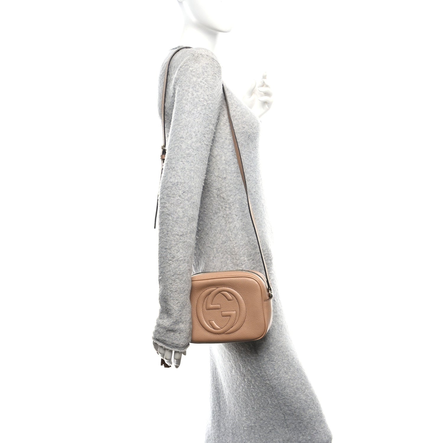 Gucci Pebbled Calfskin Small Soho Disco Bag Rose Beige 2 of 12