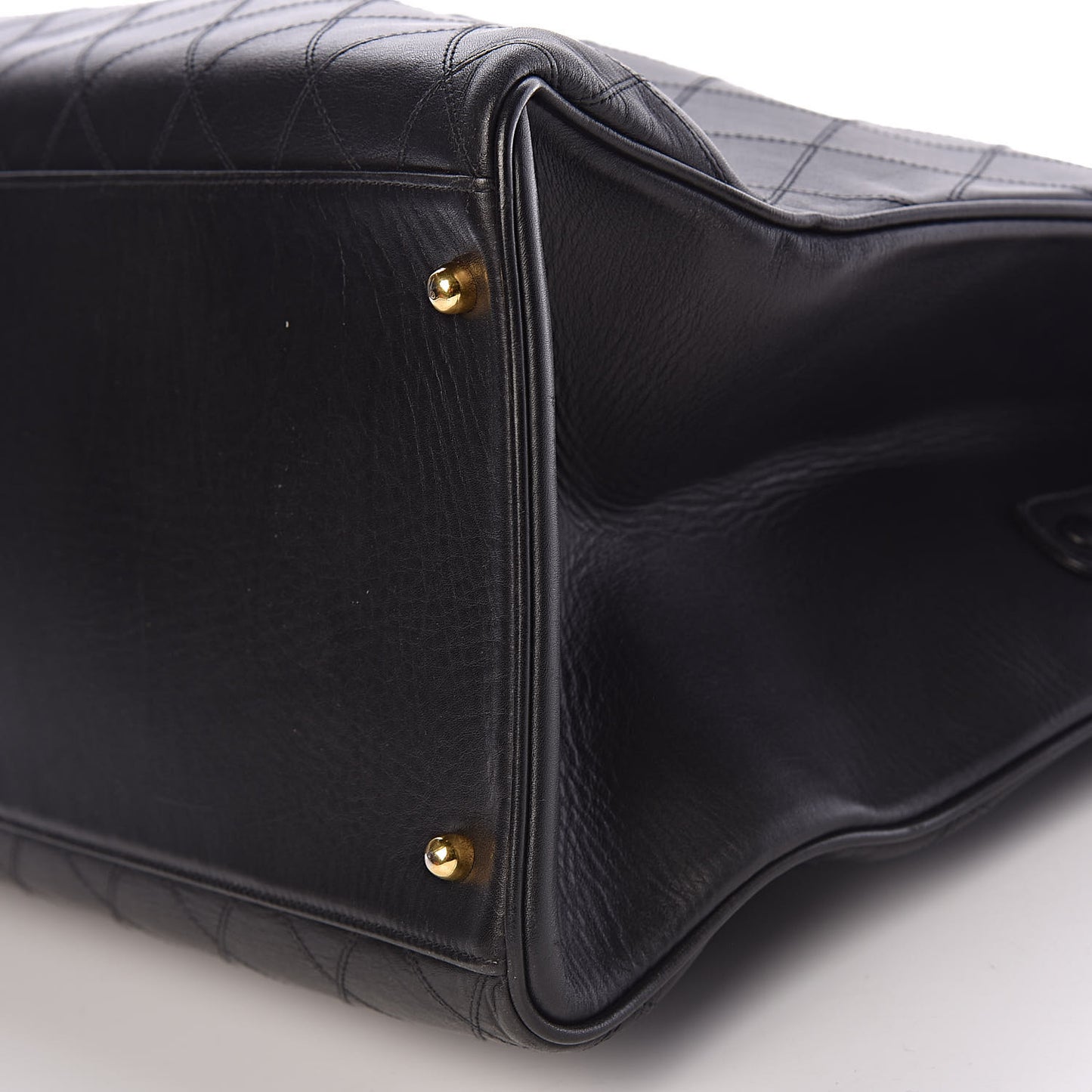 Calfskin Stitched XL Weekender Black