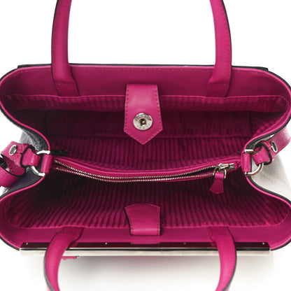 Fendi Vitello Elite Triangle Inlay Petite 2Jours Tote Magenta 5 of 12