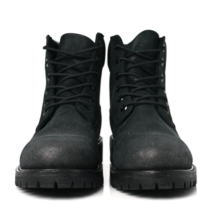 Jimmy Choo X TIMBERLAND Nubuck Glitter Womens Ankle Boots 8.5 Black Gunmetal 2 of 7