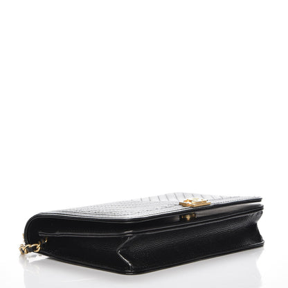 Chanel Caviar Quilted Boy Wallet On Chain WOC Black 4 of 9