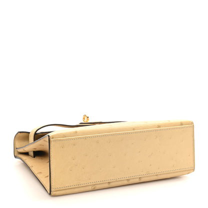 Hermes Ostrich Kelly Pochette Clutch Parchemin 5 of 11