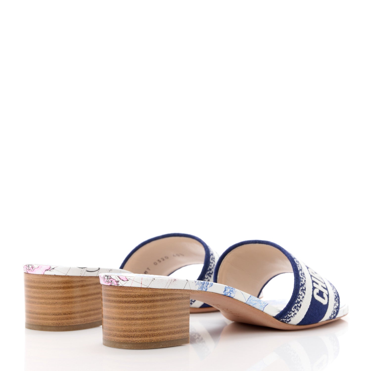 Christian Dior Canvas Around The World Embroidered Dway 40mm Slide Sandals 40.5 White Multicolor 4 of 9