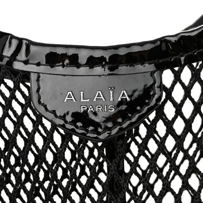 Alaia Fishnet Patent Calfskin Medium One Piece Bag Black 7 of 10