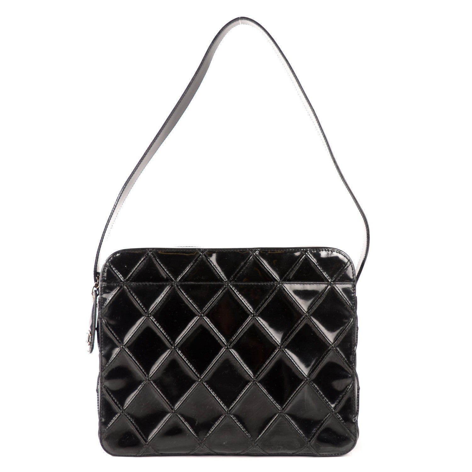 Chanel Patent Diamond Stitch Shoulder Bag Black 1 of 8