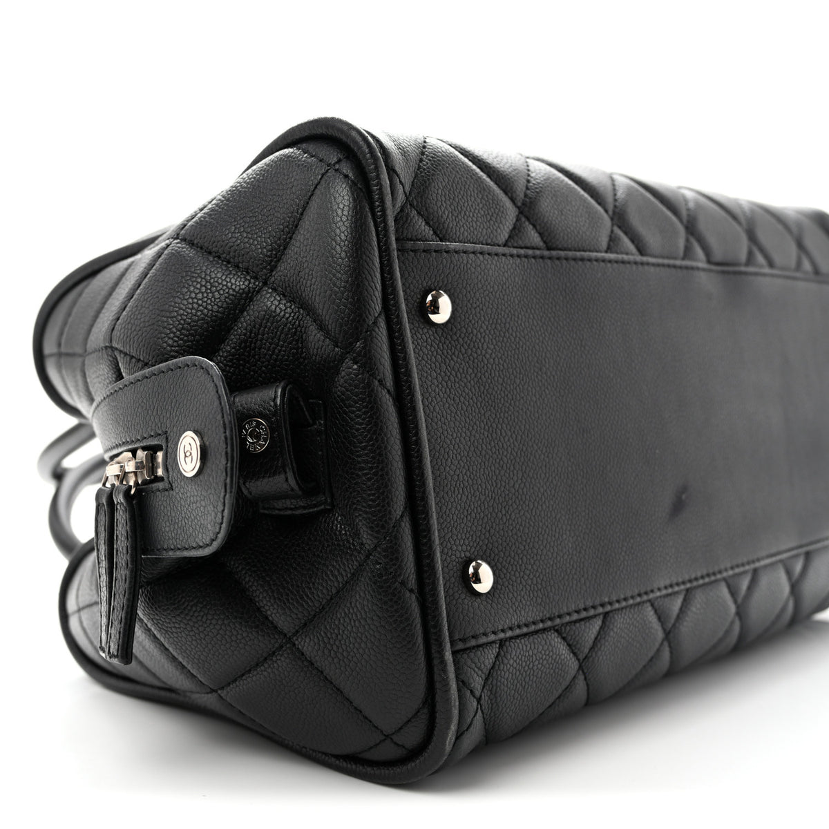 Caviar Quilted Timeless Bowler Black