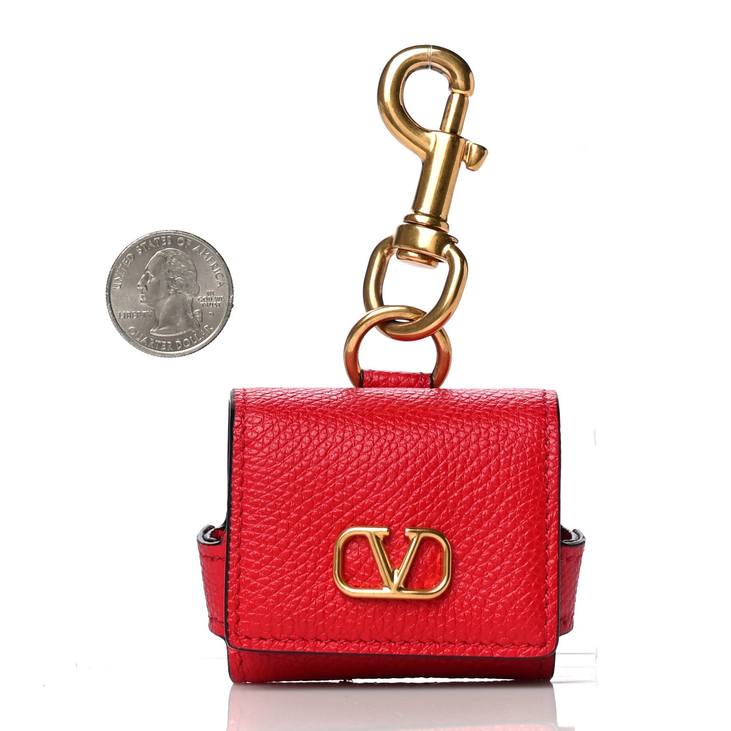 Valentino Garavani Grainy Calfskin Vlogo Airpods Case Rouge Pur 2 of 10