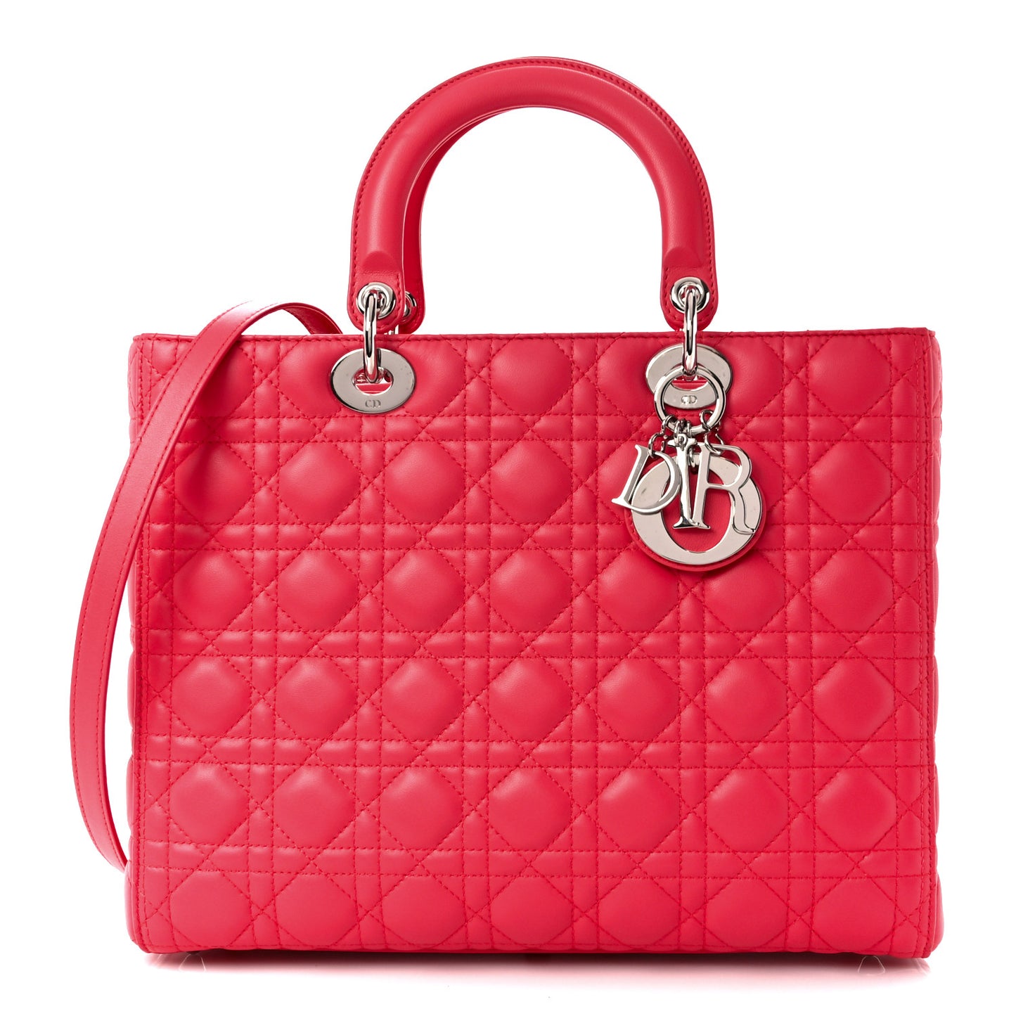Lambskin Cannage Large Lady Dior Pink