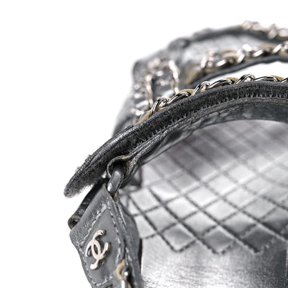 Chanel Metallic Lambskin Chain Flat Sandals 35 Silver 16 of 17