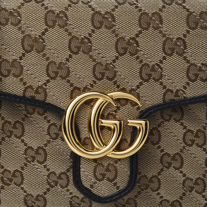 Gucci Monogram Azalea Calfskin Matelasse Diagonal Mini GG Marmont Top Handle Shoulder Bag Beige Ebony Black 10 of 11