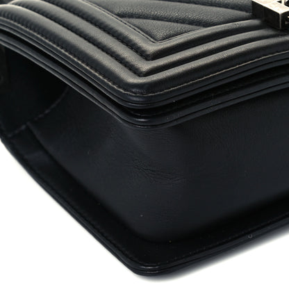 Chanel Calfskin Chevron Quilted Small Boy Flap Black 8 of 9