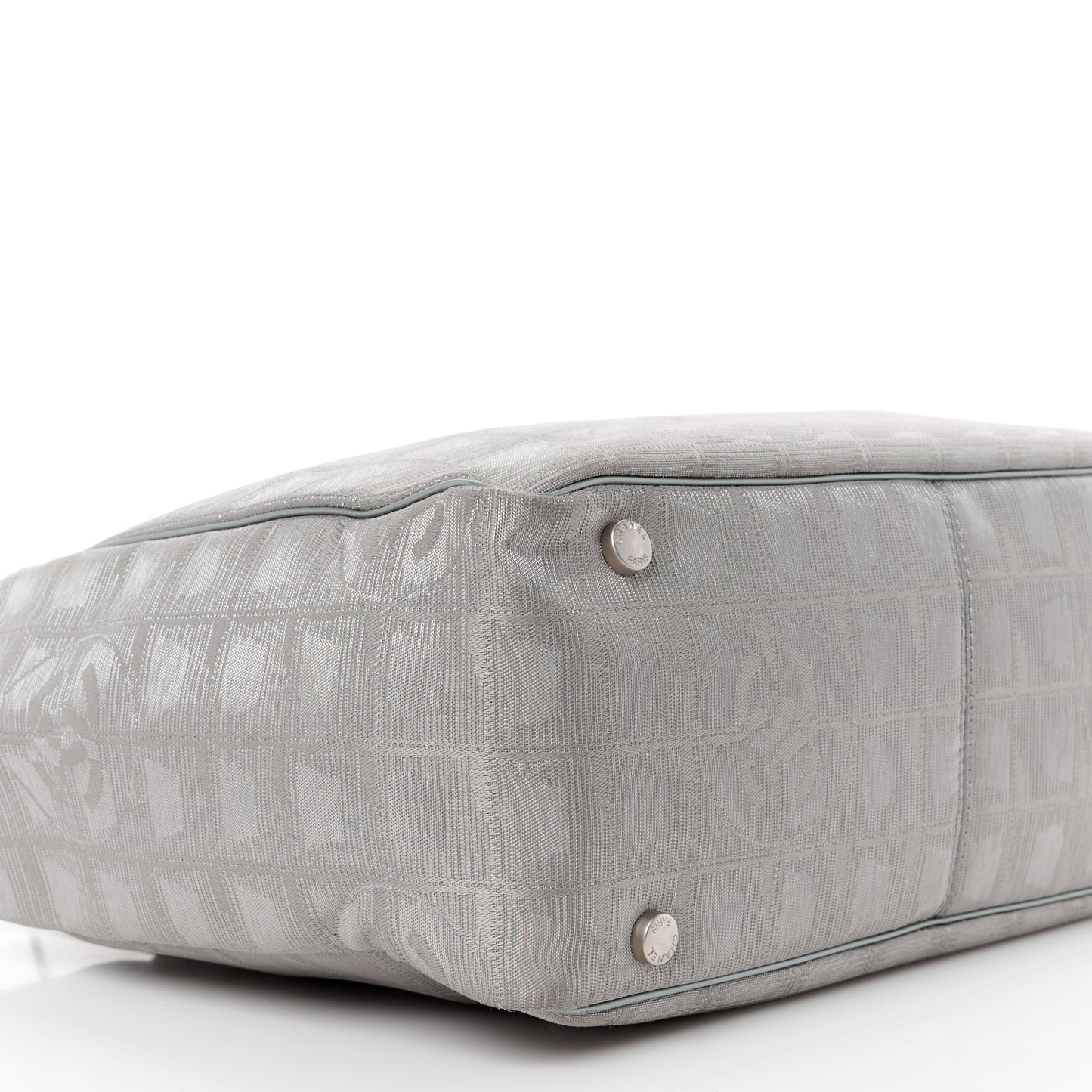 Metallic Nylon Small Travel Tote Silver