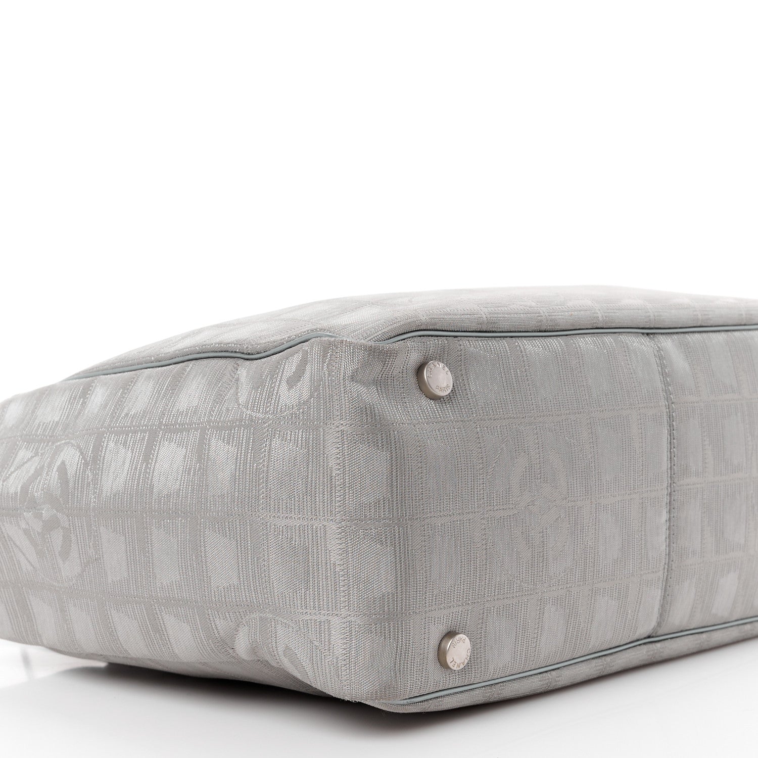 Chanel Metallic Nylon Small Travel Tote Silver 10 of 12