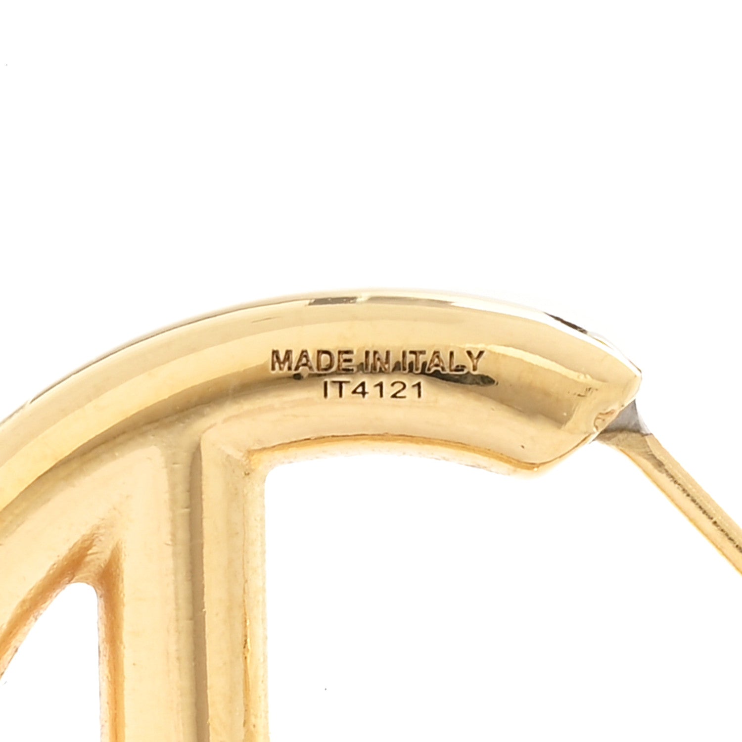 Fendi Metal FF Hoop Earrings Gold 4 of 6