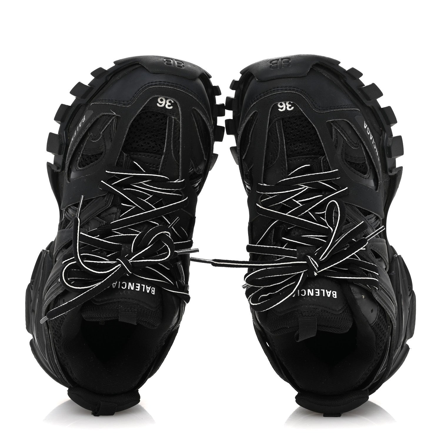 Balenciaga Rubber Mesh Fabric Womens Track Sneakers 36 Black 2 of 8