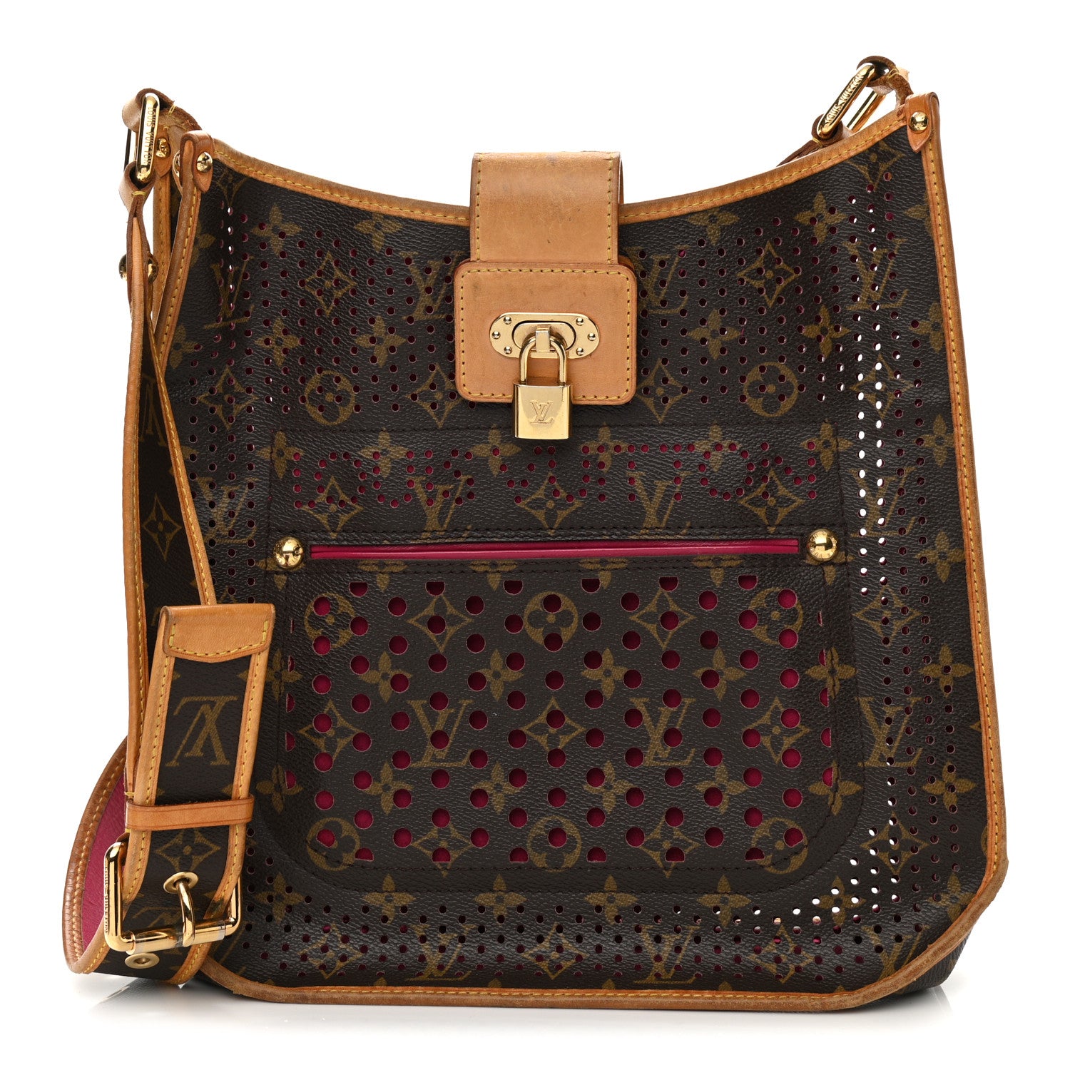 Louis Vuitton Monogram Perforated Musette Fuchsia 1 of 14