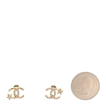 Chanel Crystal CC Starfall Earrings Gold 2 of 5