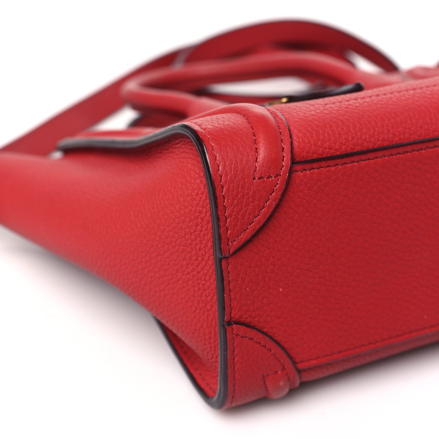Drummed Calfskin Nano Luggage Red