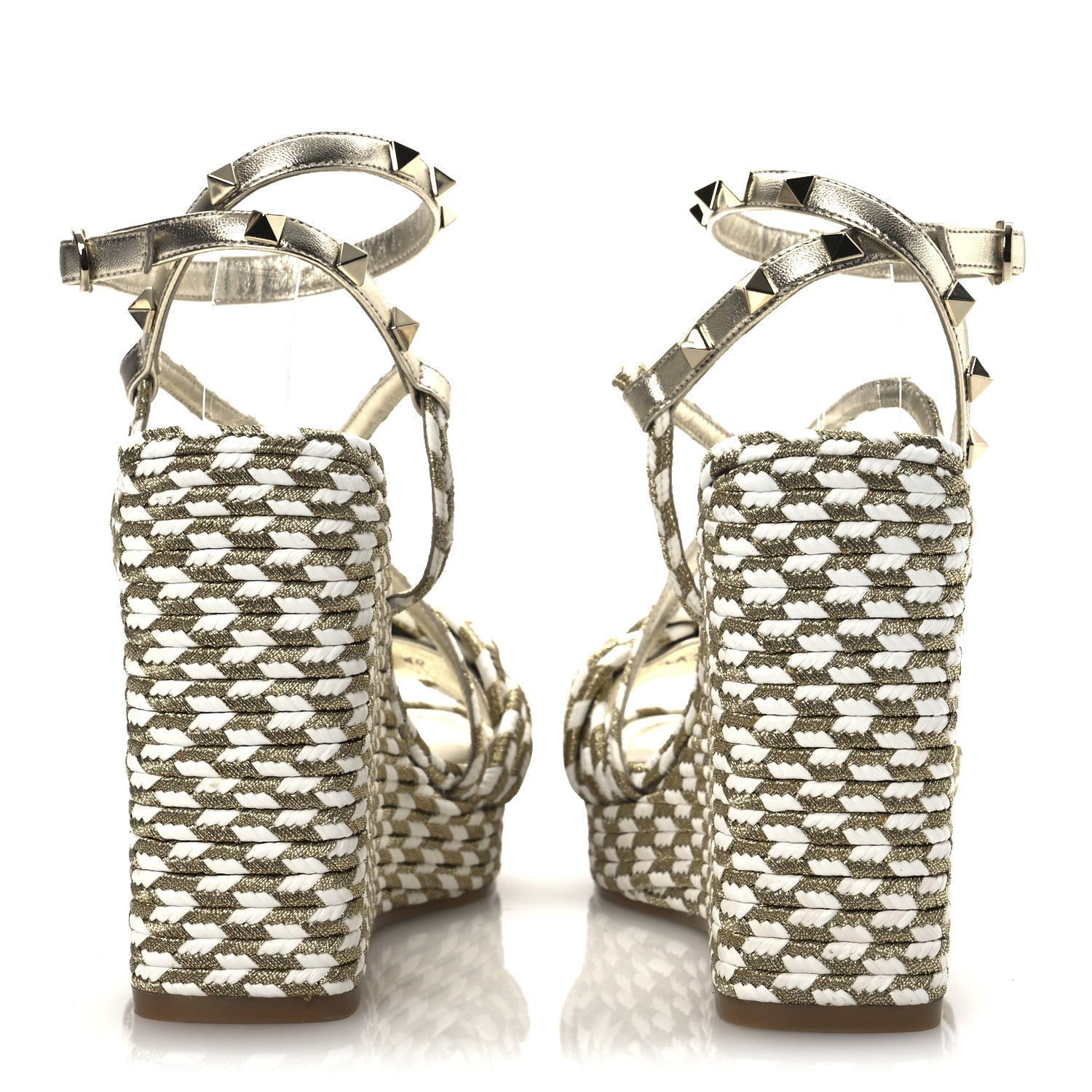Valentino Garavani Metallic Laminated Nappa Espadrille 25/90mm Slide 40 White Platino 6 of 12