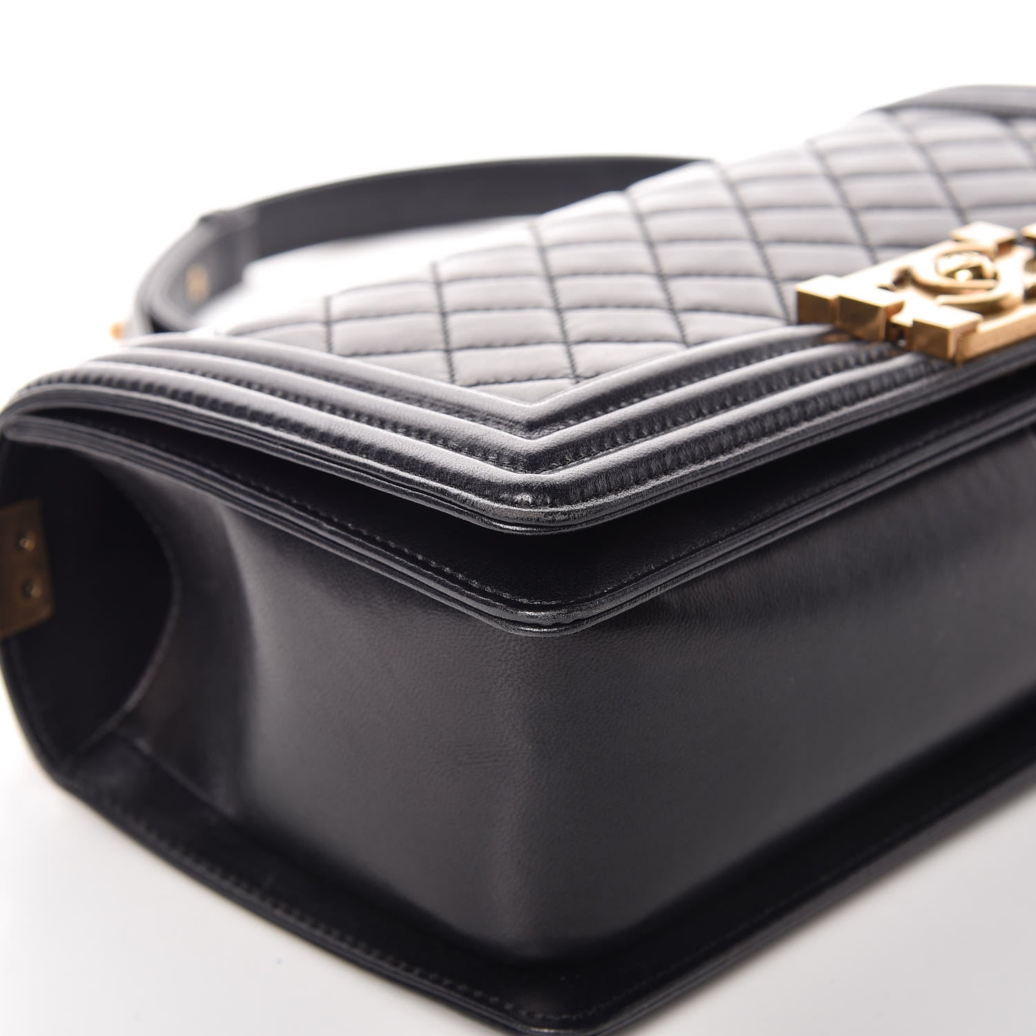 Chanel Lambskin Quilted Medium Boy Flap Pearly Black 5 of 15