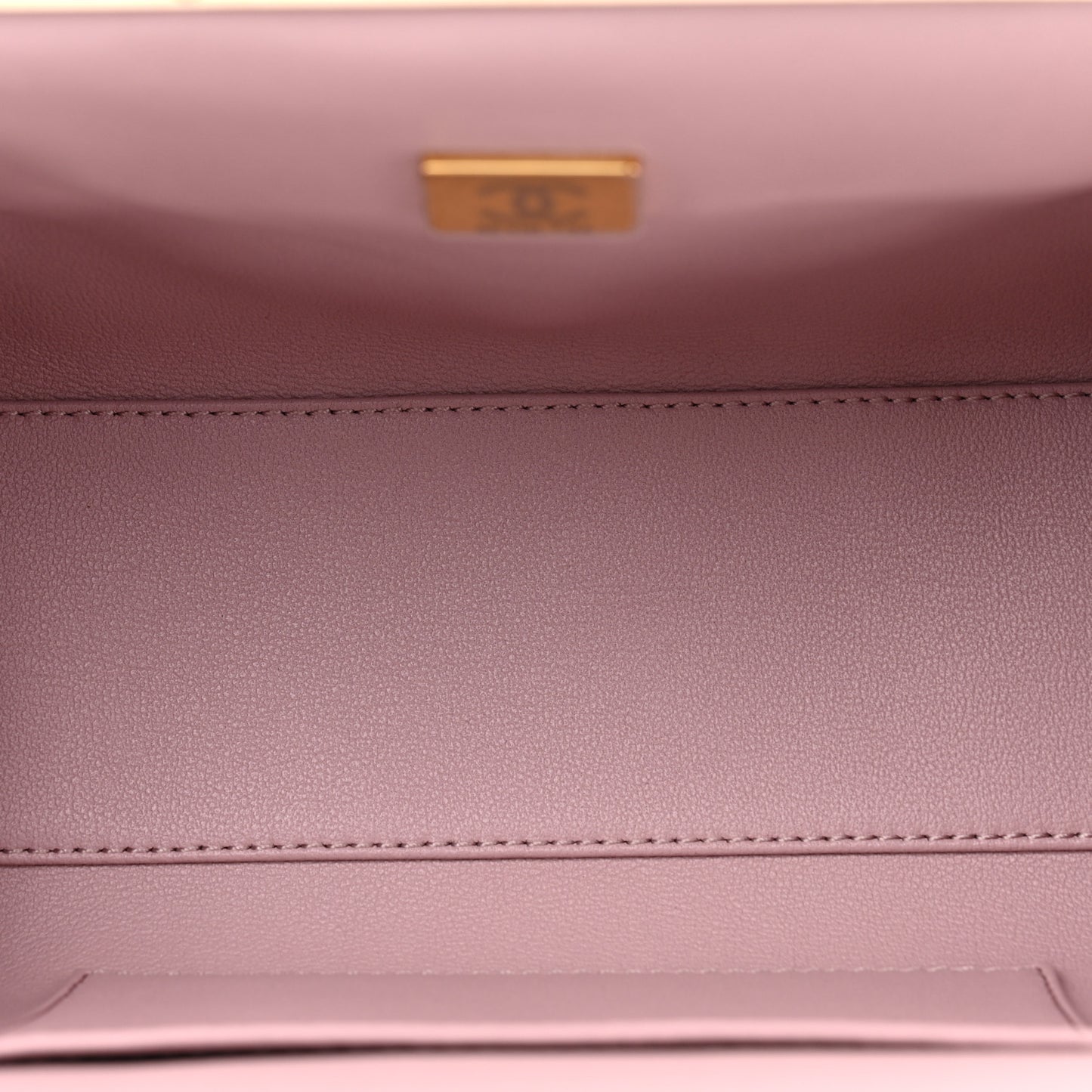 Lambskin Quilted Chain Frame Clutch Pink