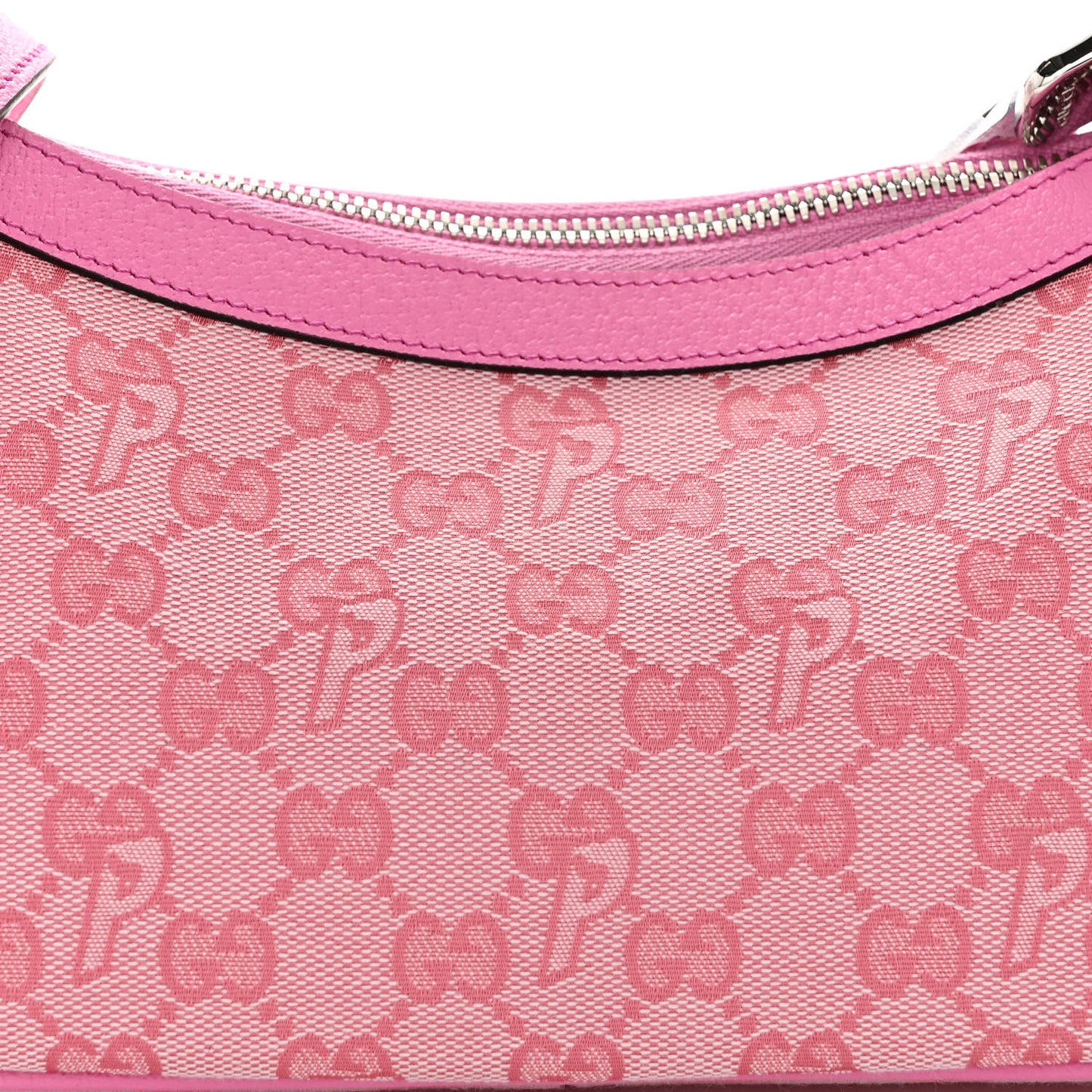 X PALACE GG Supreme Monogram Palace Textured Dollar Calfskin Shoulder Bag Pink Pale Rose Palace