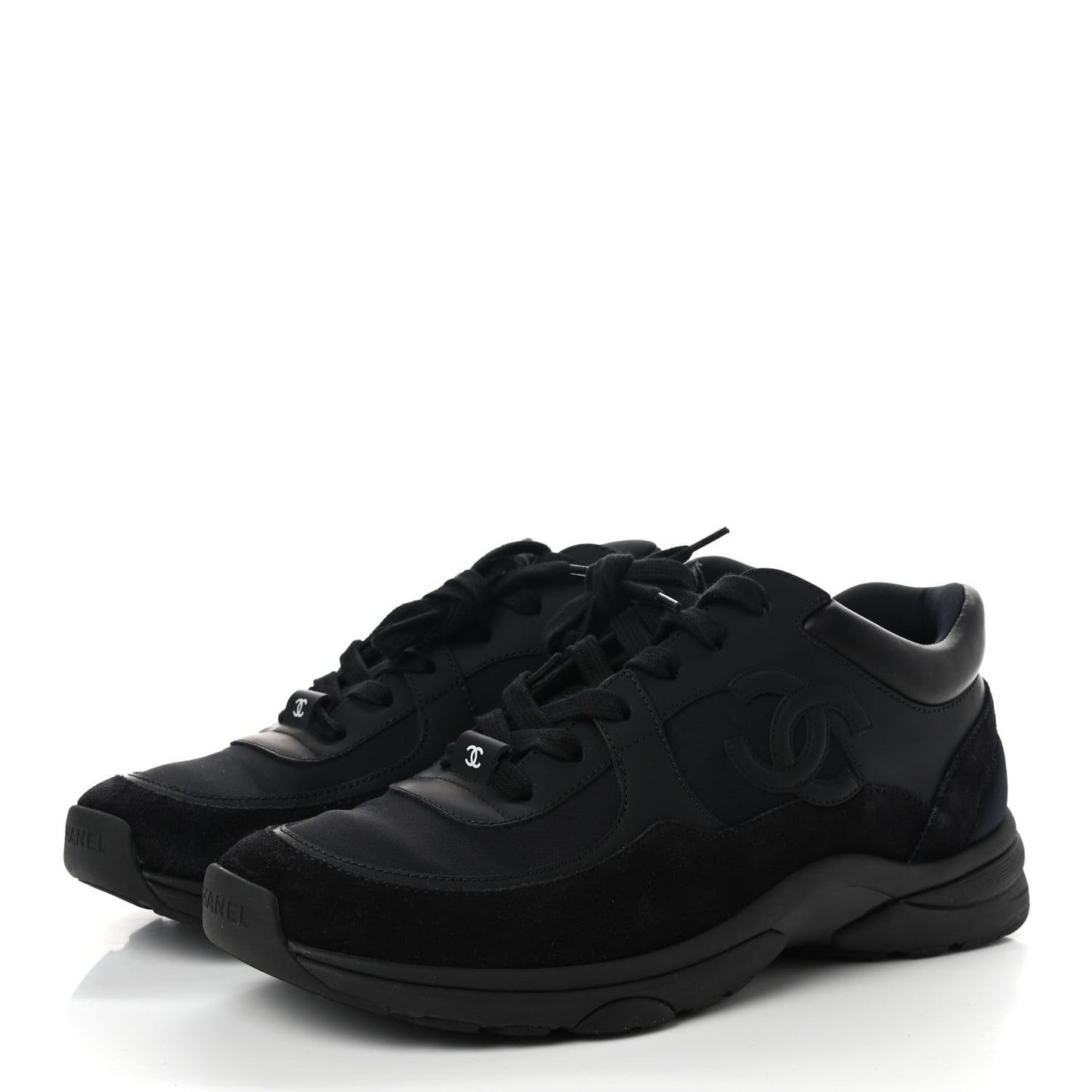 Toile Suede Calfskin CC Sneakers 39.5 Black