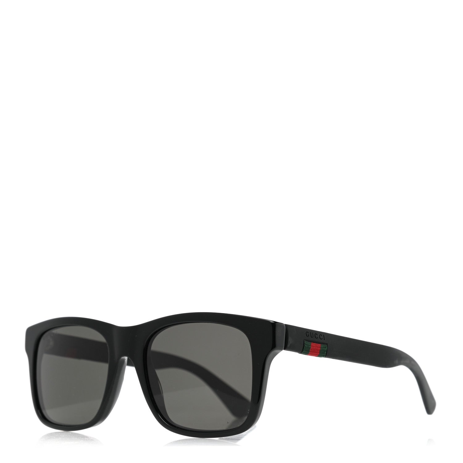 Gucci Polarized Square Frame Web Sunglasses GG0008S Black 1 of 8