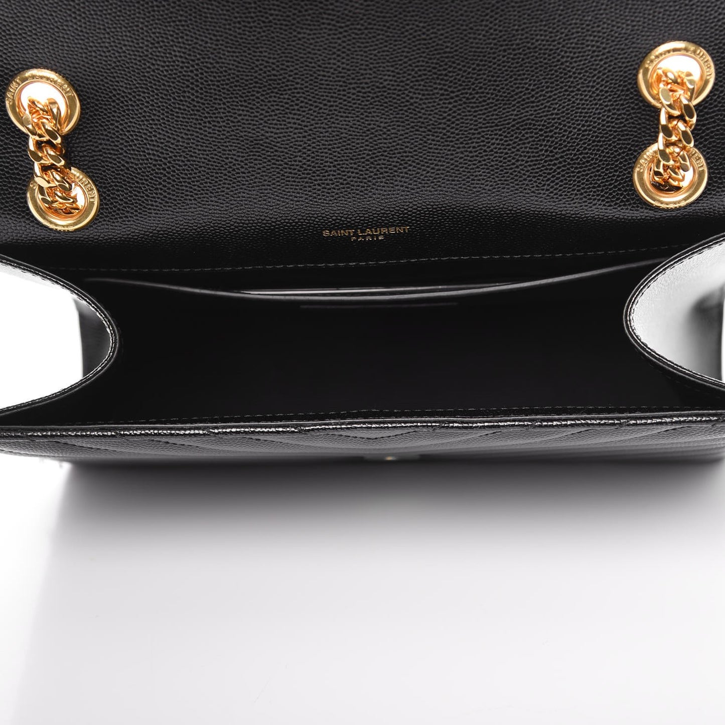 Grain De Poudre Matelasse Chevron Medium Monogram Satchel Black