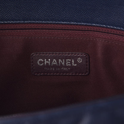Chanel Caviar Quilted Medium Coco Handle Flap Navy Blue 5 of 9
