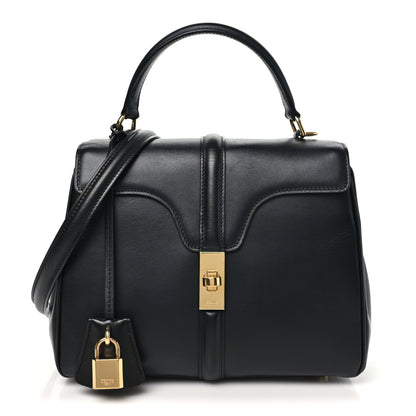 Celine Satinated Calfskin Small 16 Top Handle Bag Black 1 of 9