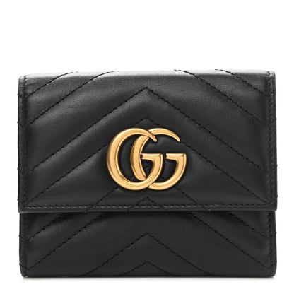 Gucci Calfskin Matelasse GG Marmont Wallet Black 1 of 11