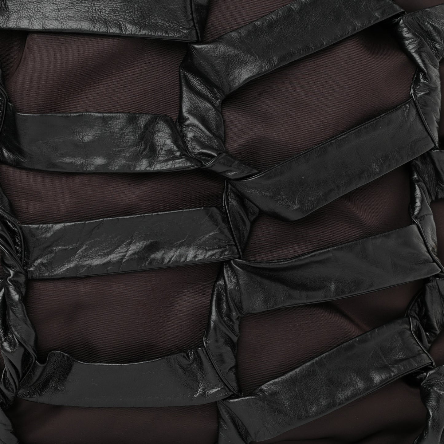 Calfskin Nylon Tape Bucket Bag Black