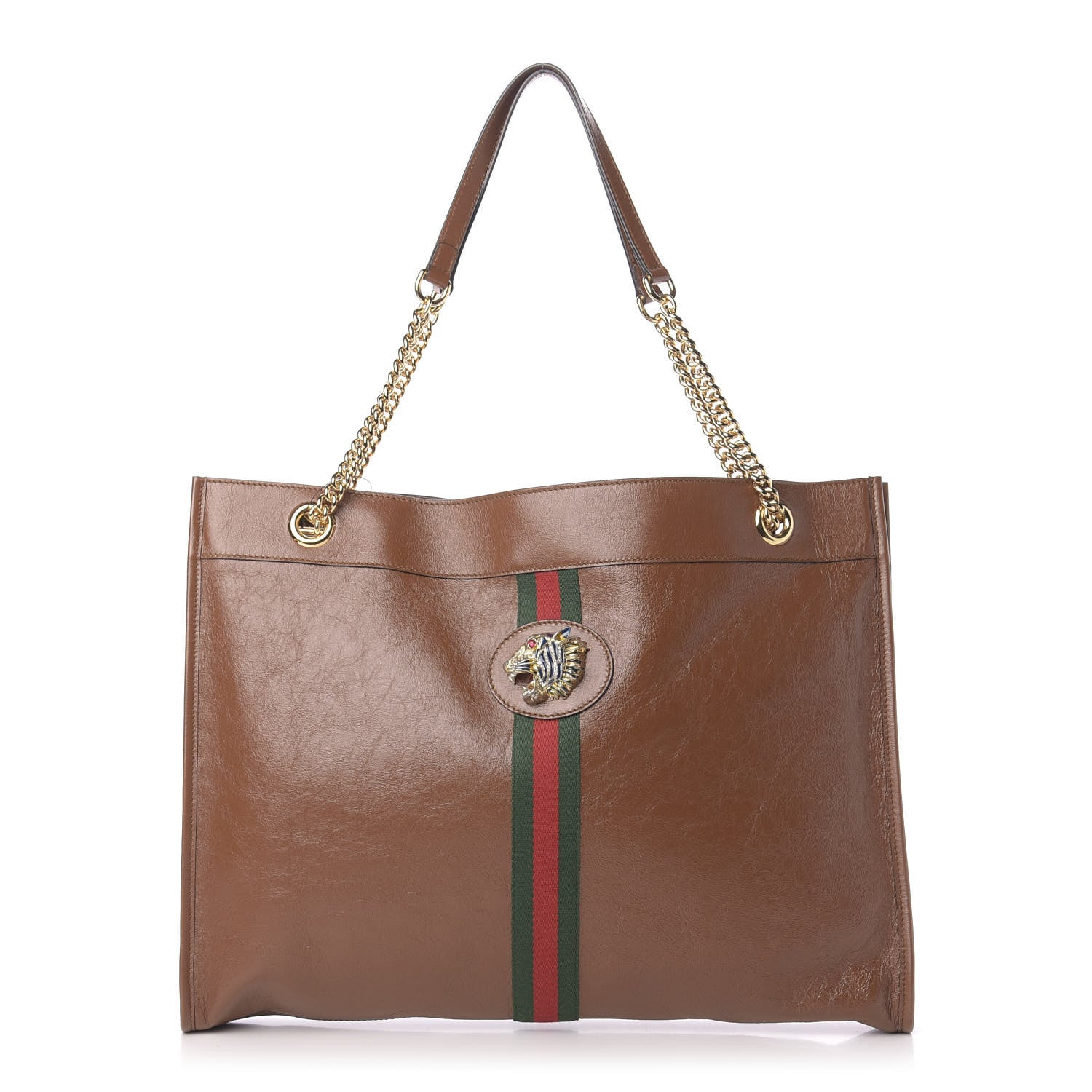 Gucci Calfskin Large Rajah Chain Tote Cuir 1 of 12