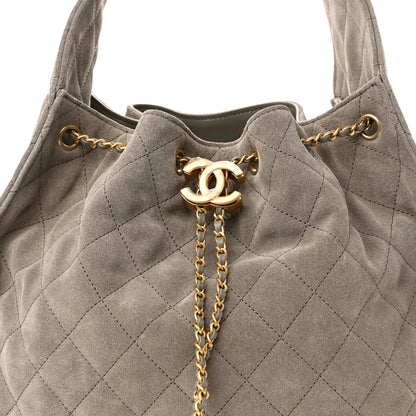 Chanel Suede Quilted Medium Chanel 25 Handbag Dark Grey 9 of 13
