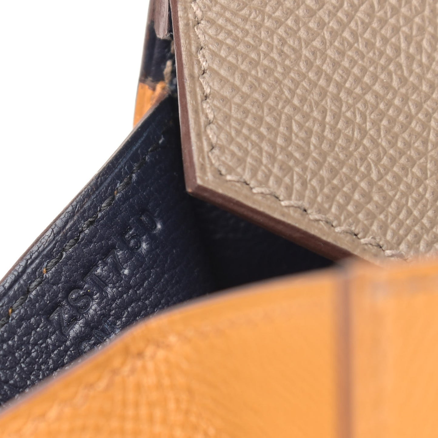 Epsom Casaque Birkin Sellier 30 Etoupe Sesame Bleu Indigo